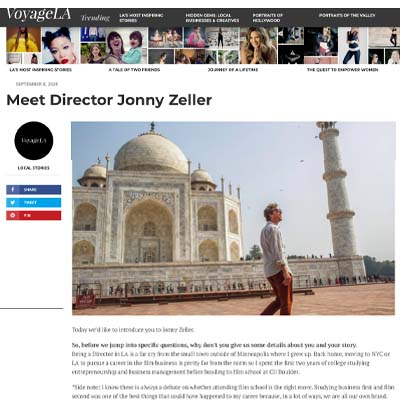 Jonny Zeller interviews with Voyage LA Magazine